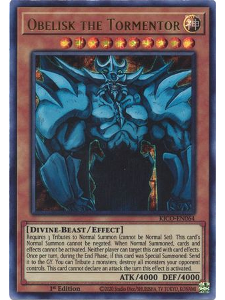 Obelisk the Tormentor - KICO-EN064 - Pharaoh Ultra Rare 1st Edition 1