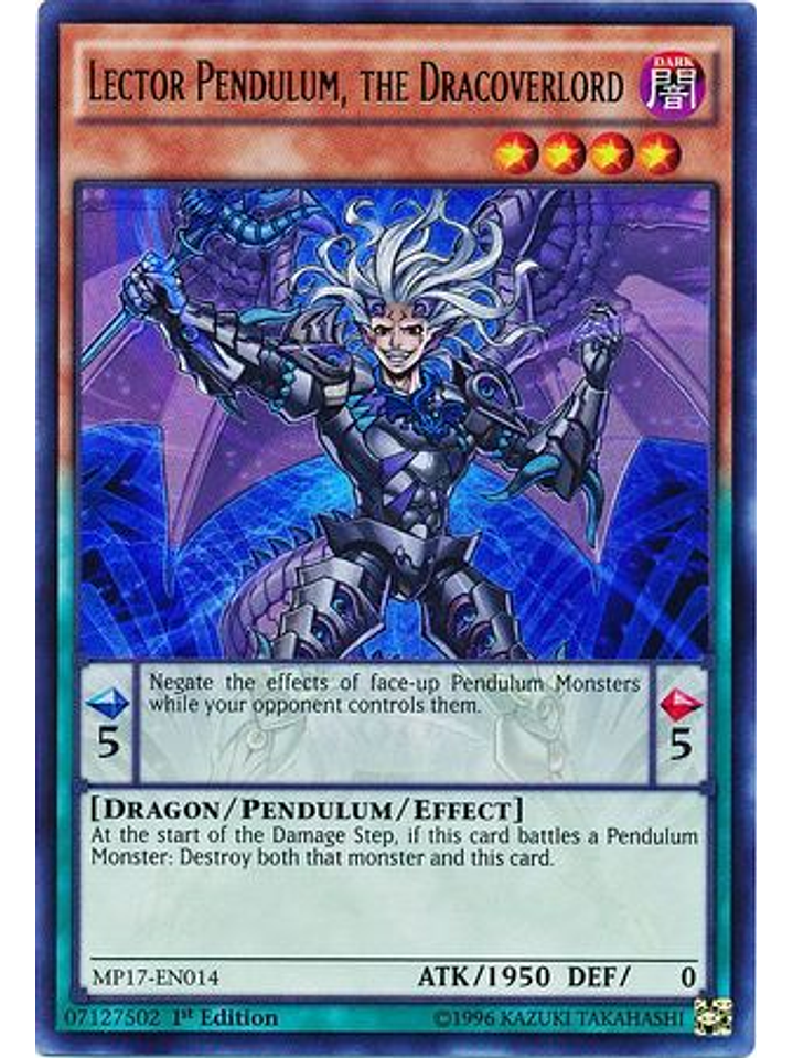 Lector Pendulum, the Dracoverlord - MP17-EN014 - Ultra Rare 1st Edition 1