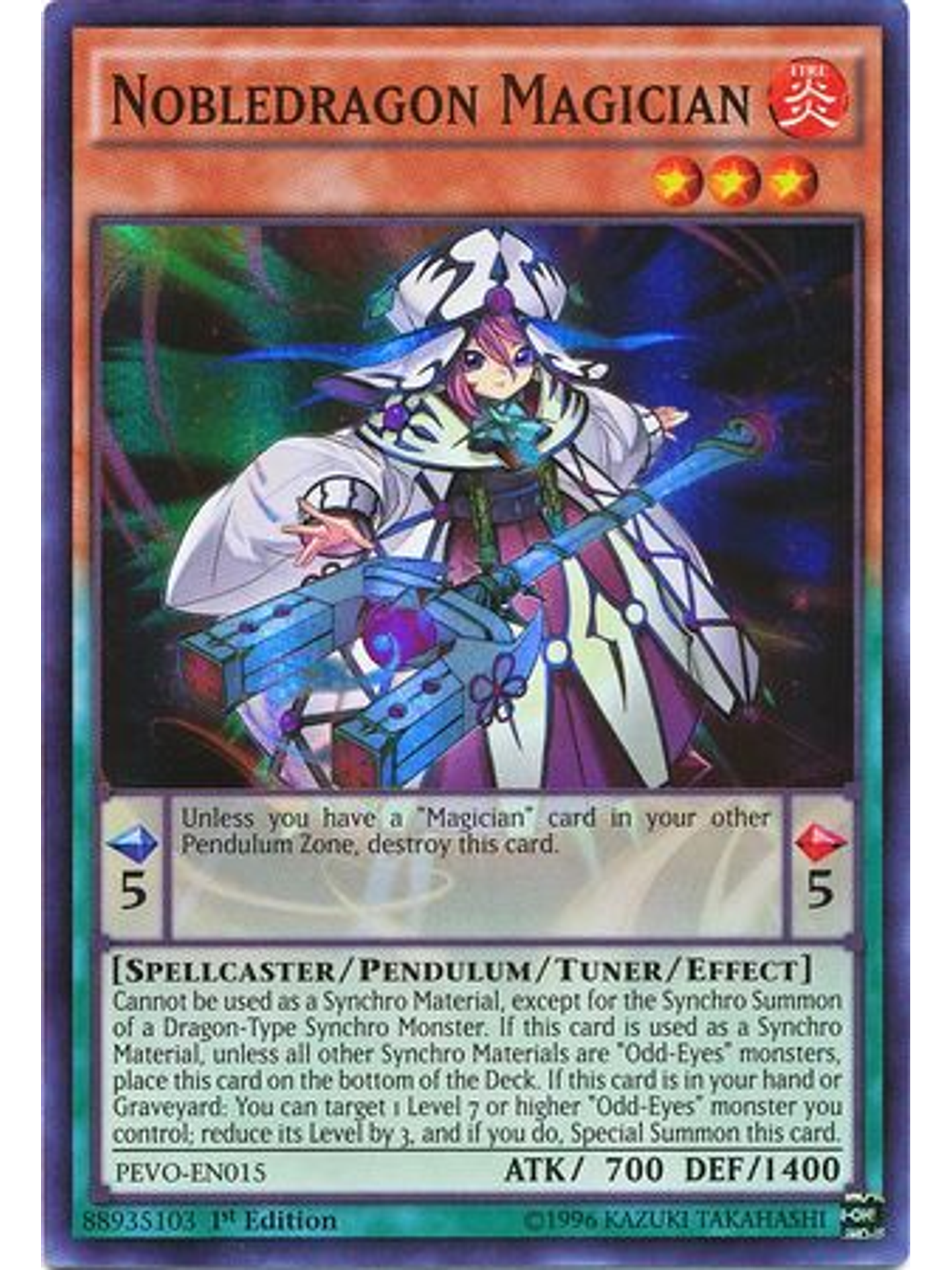 Nobledragon Magician - PEVO-EN015 - Super Rare 1st Edition 1