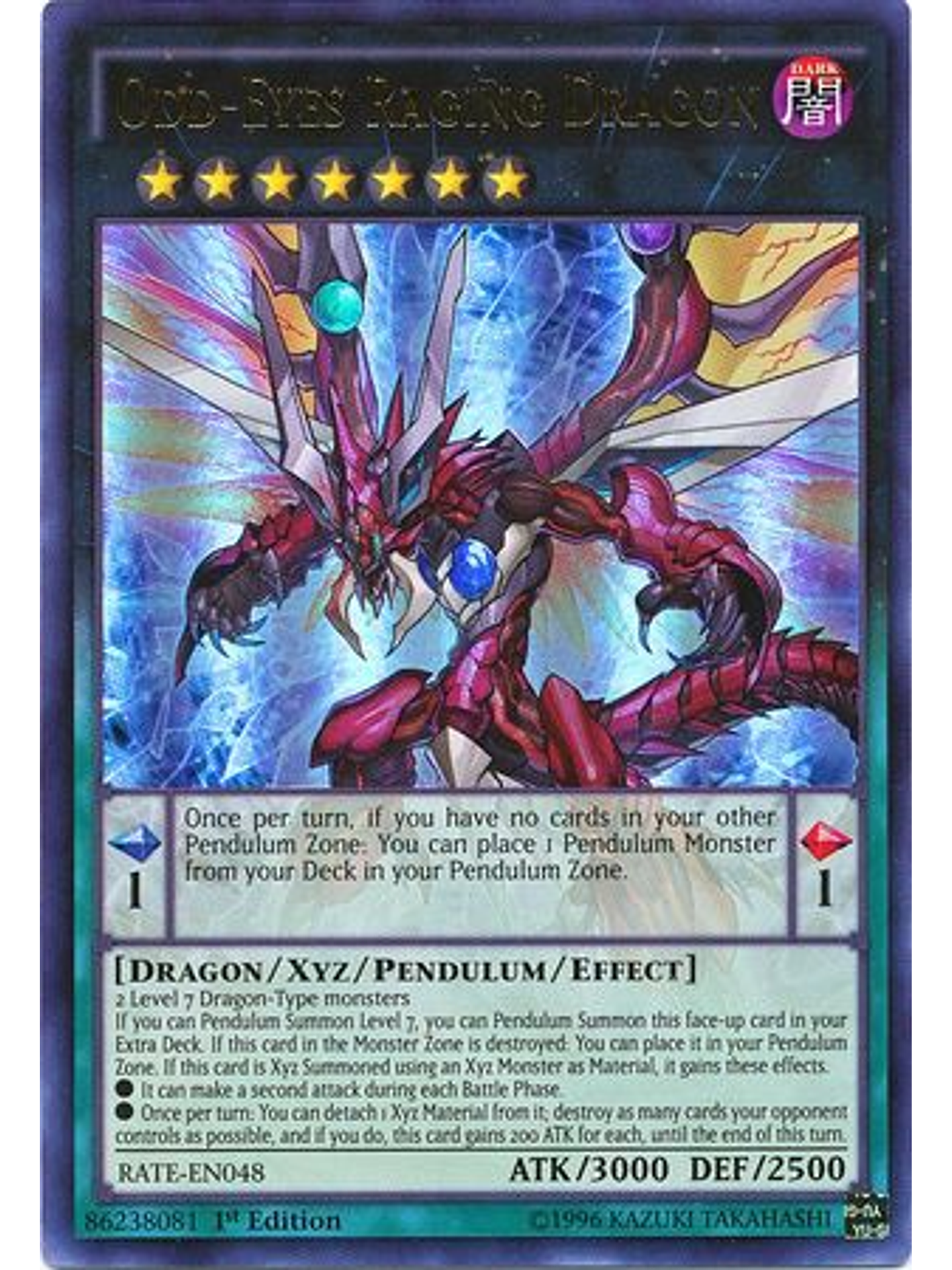 Odd-Eyes Raging Dragon - RATE-EN048 - Ultra Rare 1st Edition 1