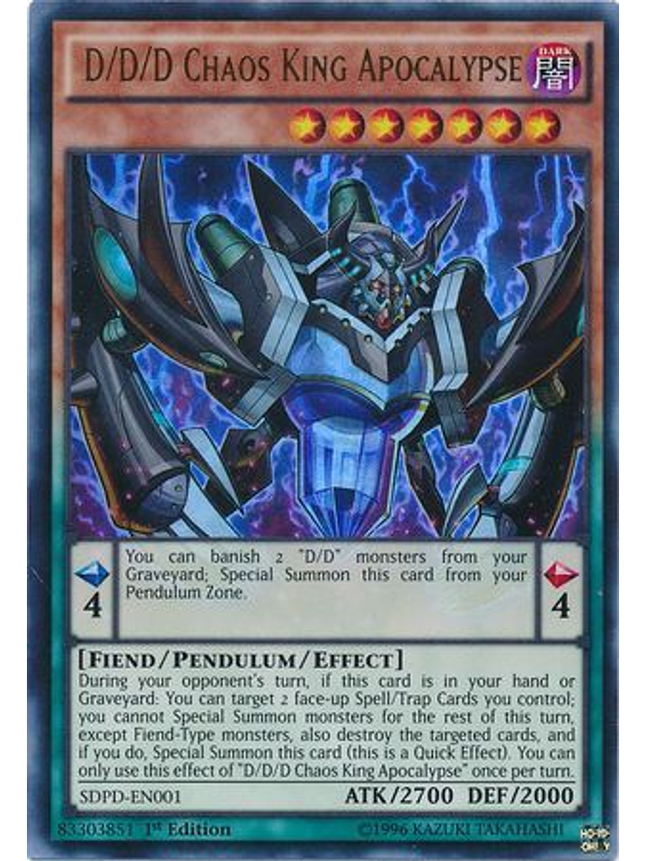 D/D/D Chaos King Apocalypse - SDPD-EN001 - Ultra Rare 1st Edition 1