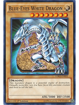 Blue-Eyes White Dragon (Tablet Background) - LDK2-ENK01 - Common 1st Edition