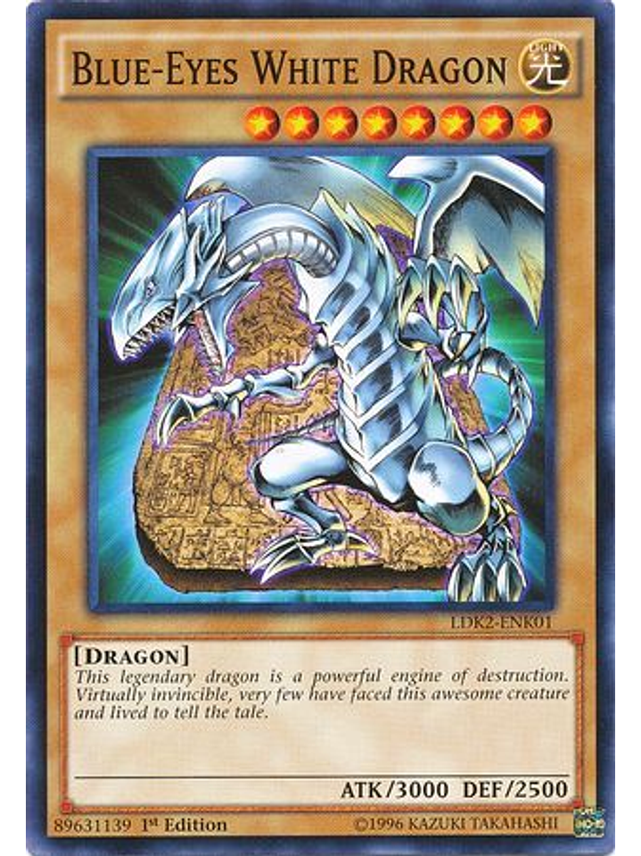 Blue-Eyes White Dragon (Tablet Background) - LDK2-ENK01 - Common 1st Edition 1