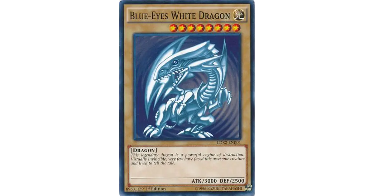 yugioh ldk2-enk01 limited ed blue-eyes white dragon common card Amazon.com: Blue-Eyes White Dragon (Version 2) - LDK2-ENK01 - Legendary  Decks II - Common
