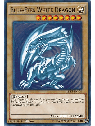 Blue-Eyes White Dragon (Blue Ripple Background) - LDK2-ENK01 - Common 1st Edition