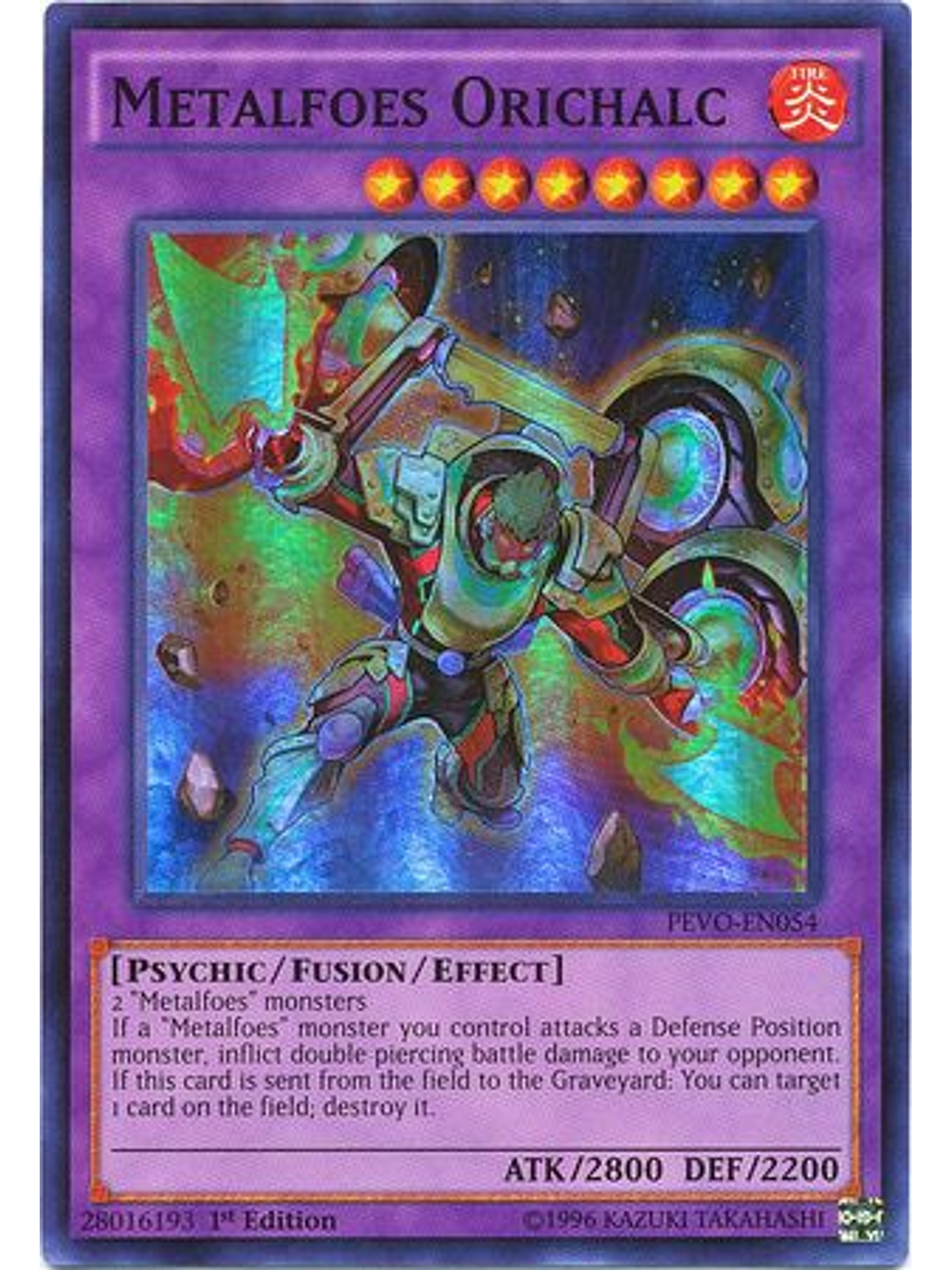 Metalfoes Orichalc - PEVO-EN054 - Super Rare 1st Edition 1