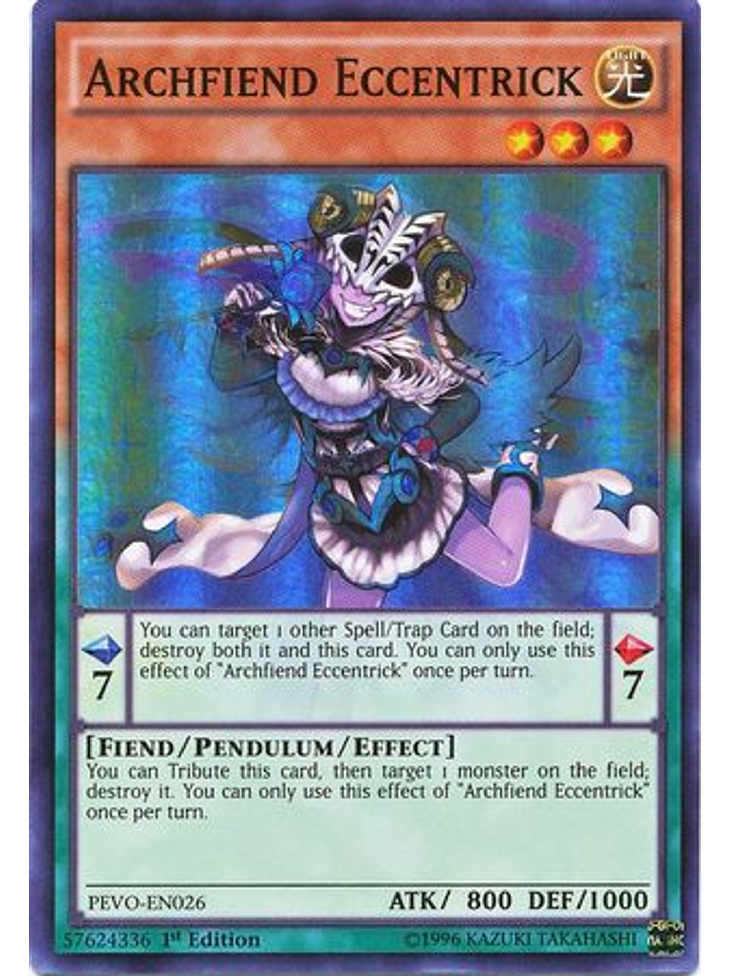 Archfiend Eccentrick - PEVO-EN026 - Super Rare 1st Edition 1