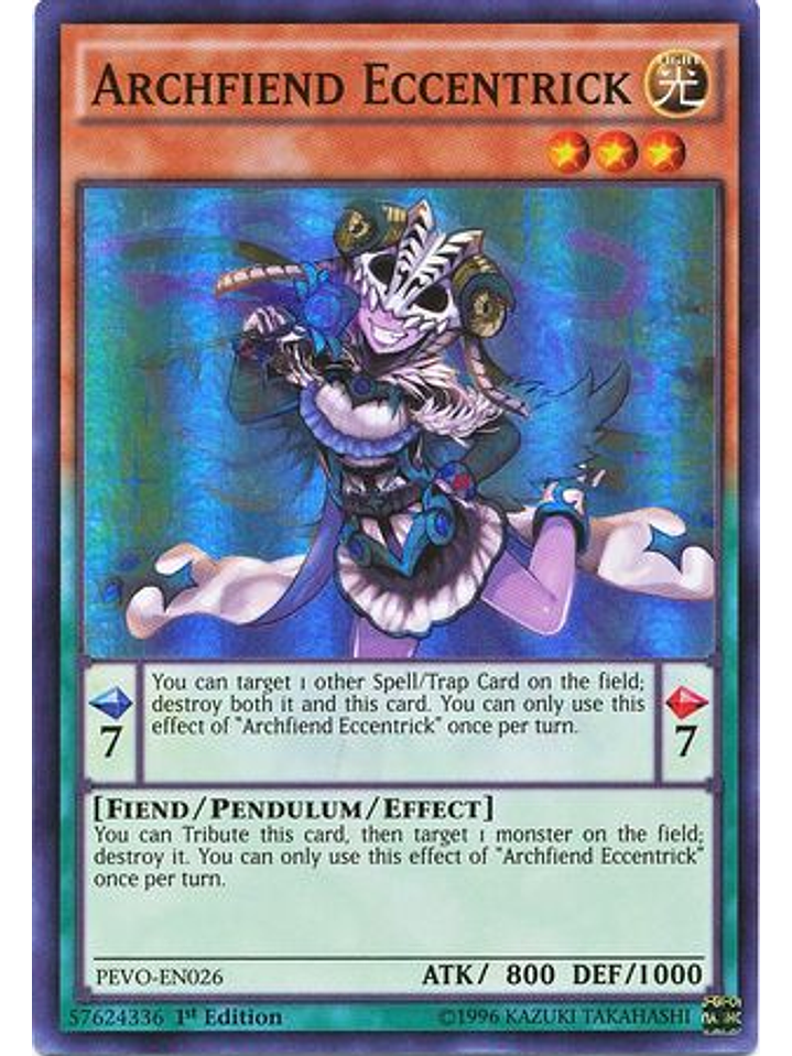 Archfiend Eccentrick - PEVO-EN026 - Super Rare 1st Edition 1