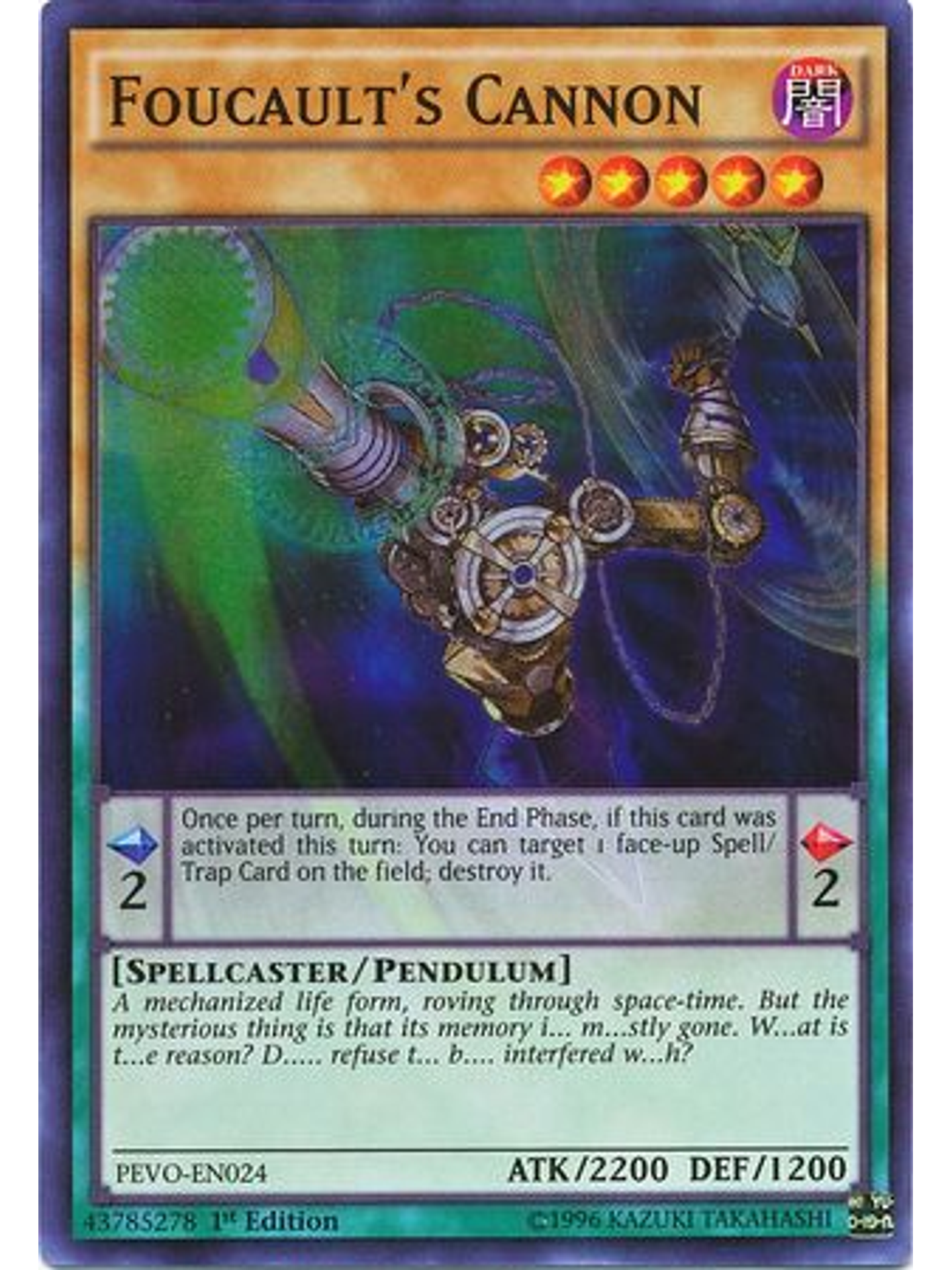 Foucault's Cannon - PEVO-EN024 - Super Rare 1st Edition 1