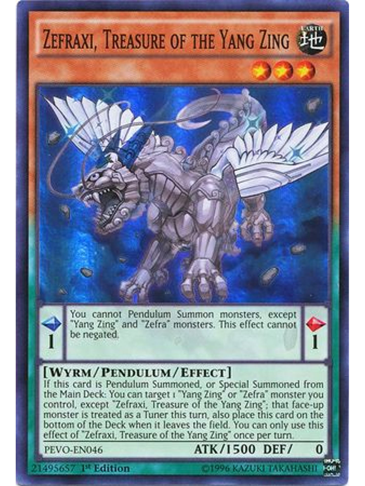 Zefraxi, Treasure of the Yang Zing - PEVO-EN046 - Super Rare 1st Edition 1