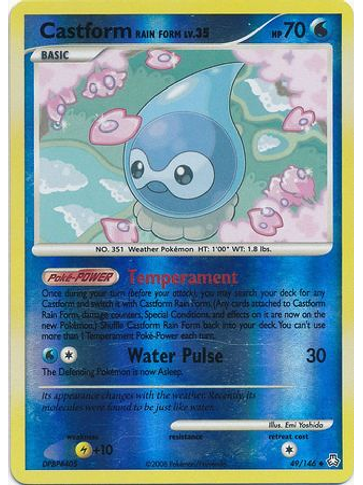 Castform Rain Form - 49/146 - Uncommon Reverse Holo 1