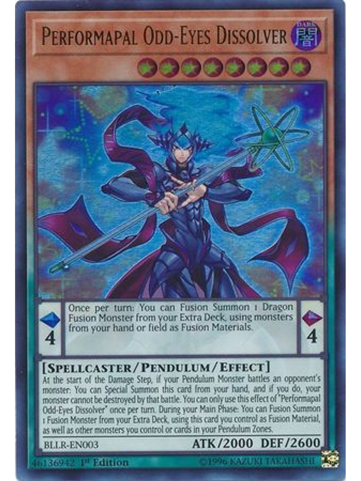 Performapal Odd-Eyes Dissolver - BLLR-EN003 - Ultra Rare 1st Edition 1