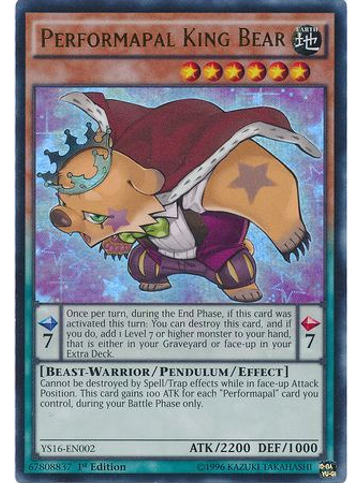 Performapal King Bear - YS16-EN002 - Ultra Rare 1st Edition 1