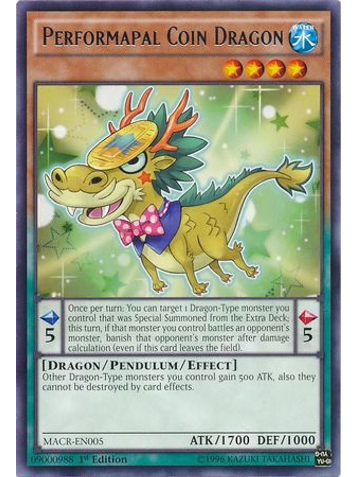 Performapal Coin Dragon - MACR-EN005 - Rare 1st Edition 1