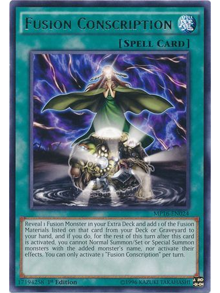 Fusion Conscription - MP16-EN024 - Rare 1st Edition 1