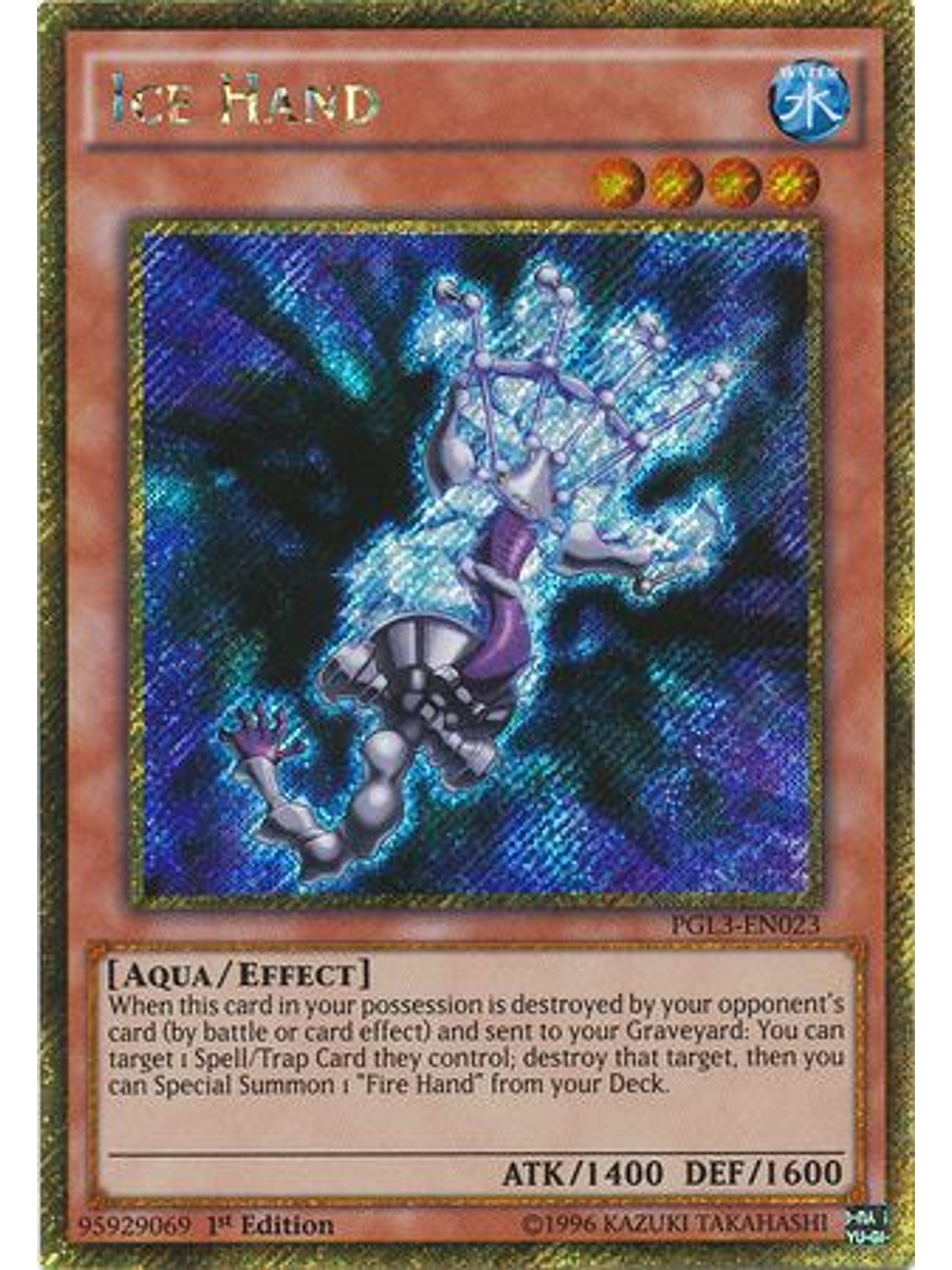 Ice Hand - PGL3-EN023 - Gold Secret Rare 1st Edition 1