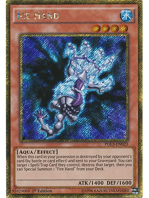 Ice Hand - PGL3-EN023 - Gold Secret Rare 1st Edition