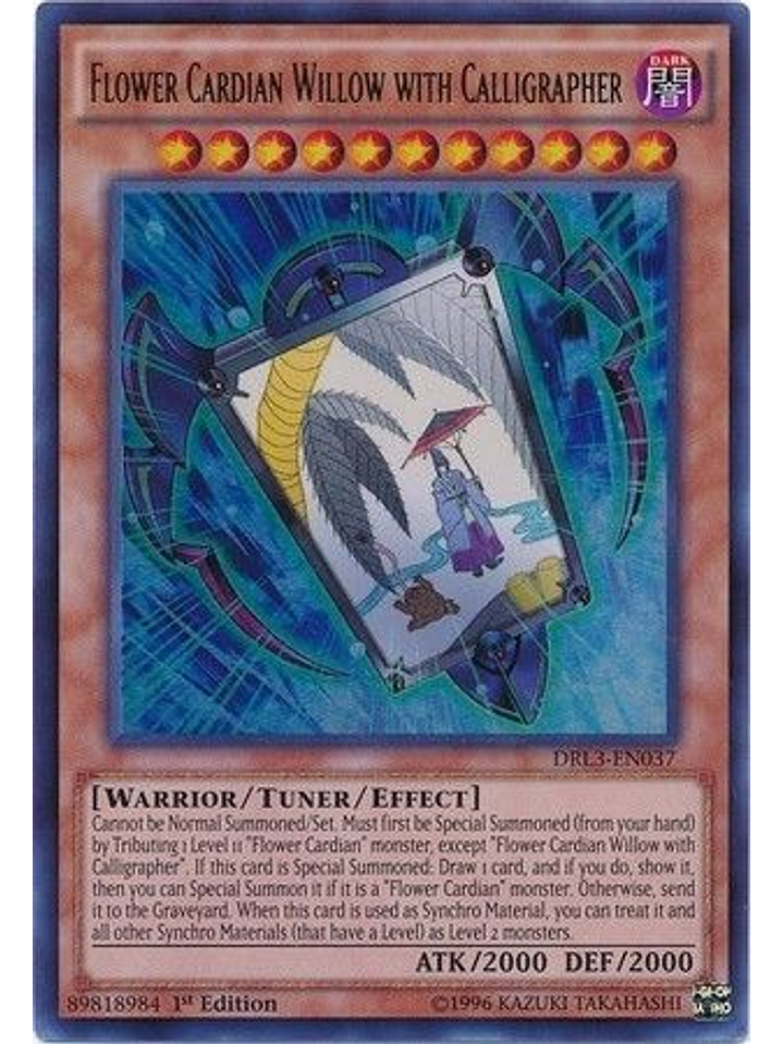  Flower Cardian Willow with Calligrapher - DRL3-EN037 - Ultra Rare 1st Edition 1