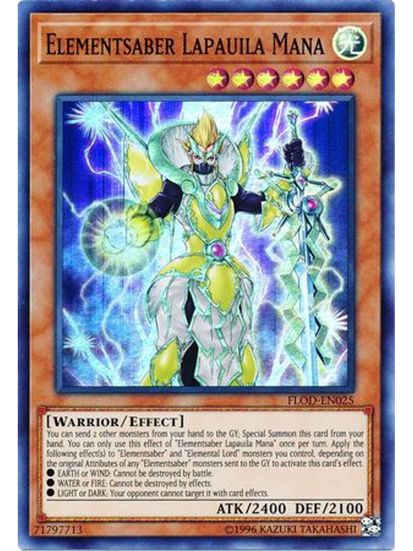 Elementsaber Lapauila Mana - FLOD-EN025 - Super Rare Unlimited 1