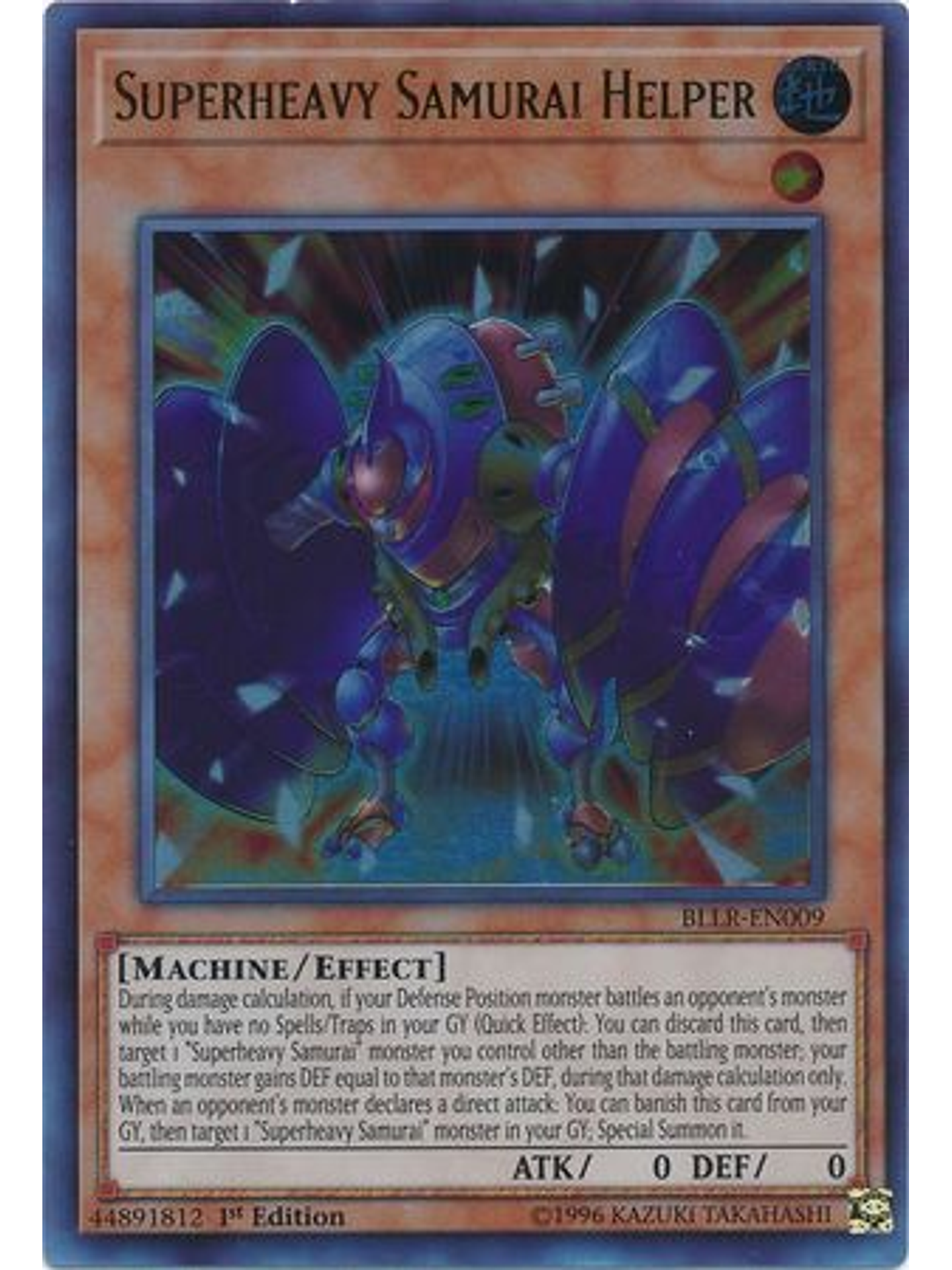 Superheavy Samurai Helper - BLLR-EN009 - Ultra Rare 1st Edition 1