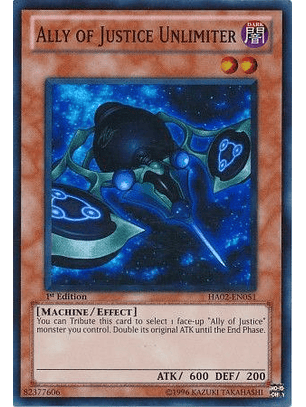 Ally of Justice Unlimiter - HA02-EN051 - Super Rare 1st Edition