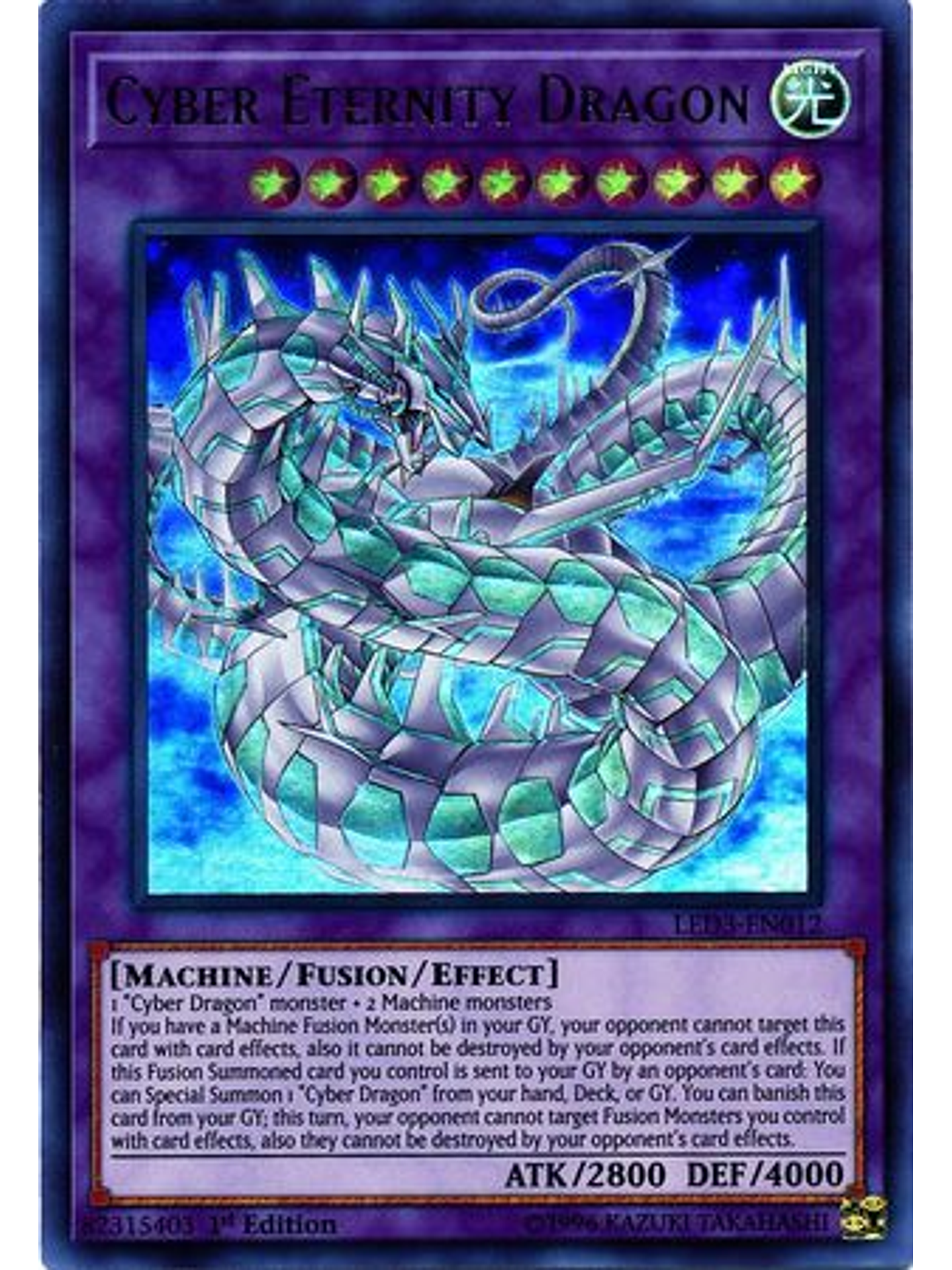 Cyber Eternity Dragon - LED3-EN012 - Ultra Rare 1st Edition 1