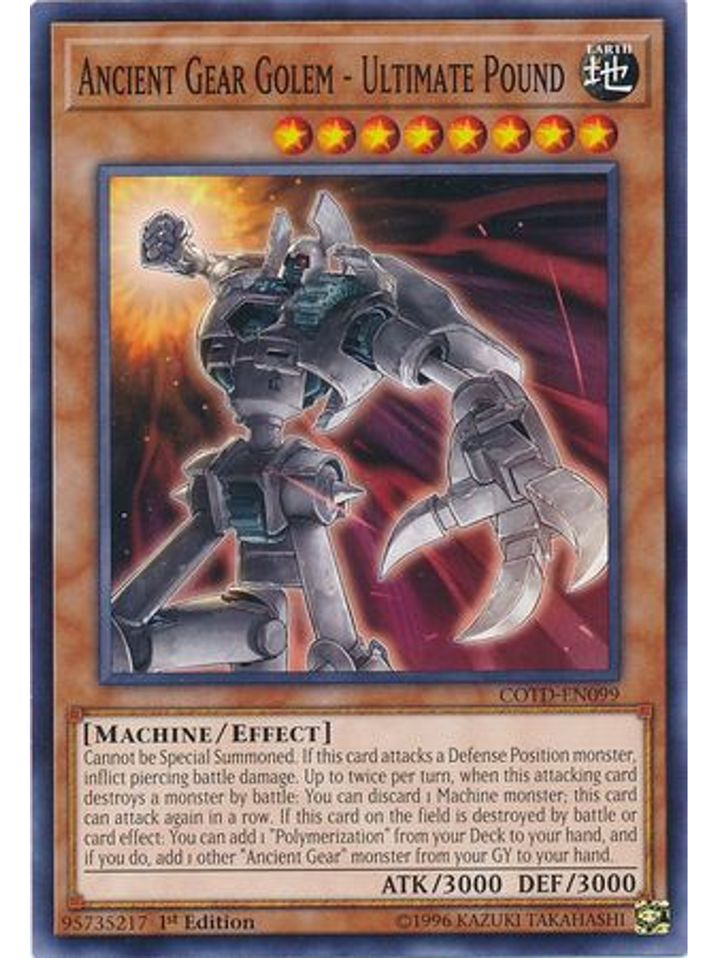 Ancient Gear Golem - Ultimate Pound - COTD-EN099 - Common 1st Edition 1