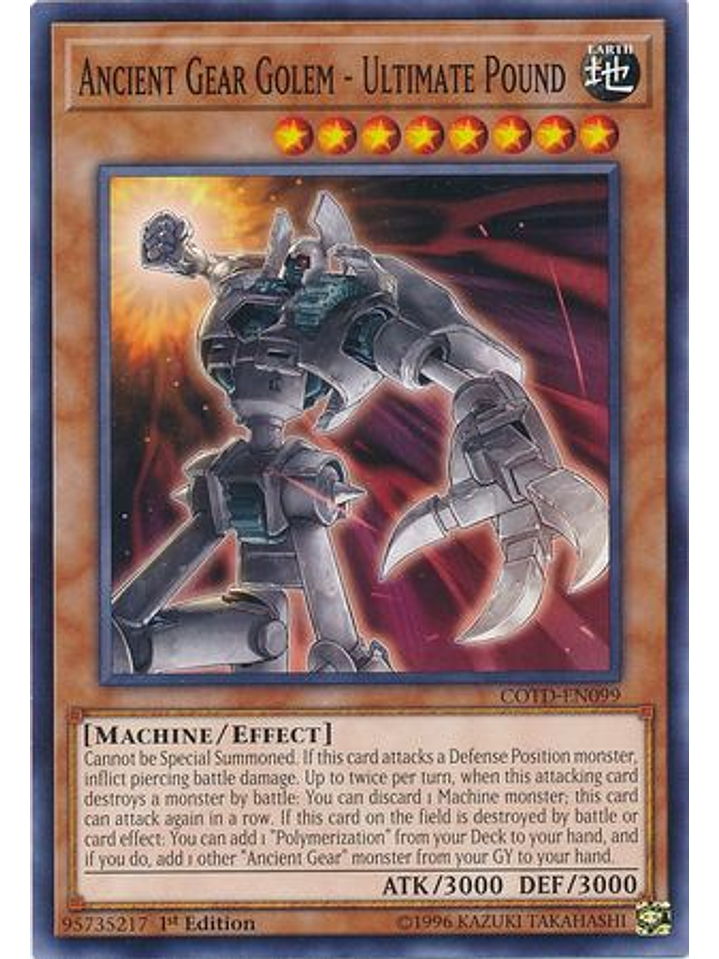 Ancient Gear Golem - Ultimate Pound - COTD-EN099 - Common 1st Edition 1