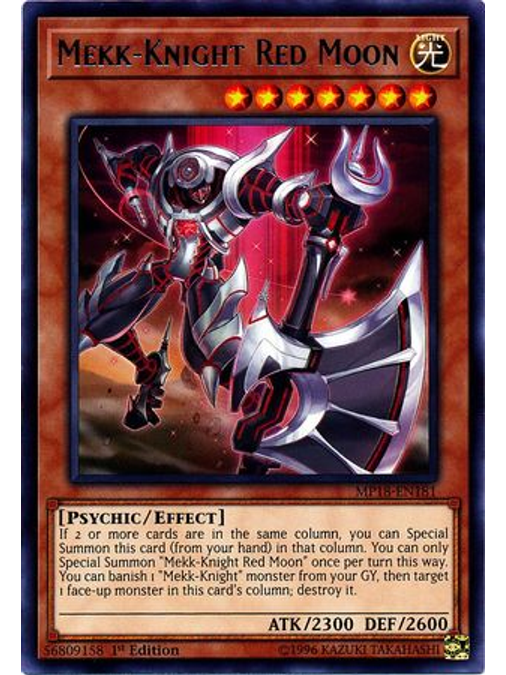 Mekk-Knight Red Moon - MP18-EN181 - Rare 1st Edition 1