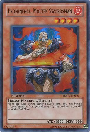 Prominence, Molten Swordsman - HA05-EN010 - Super Rare 1st Edition