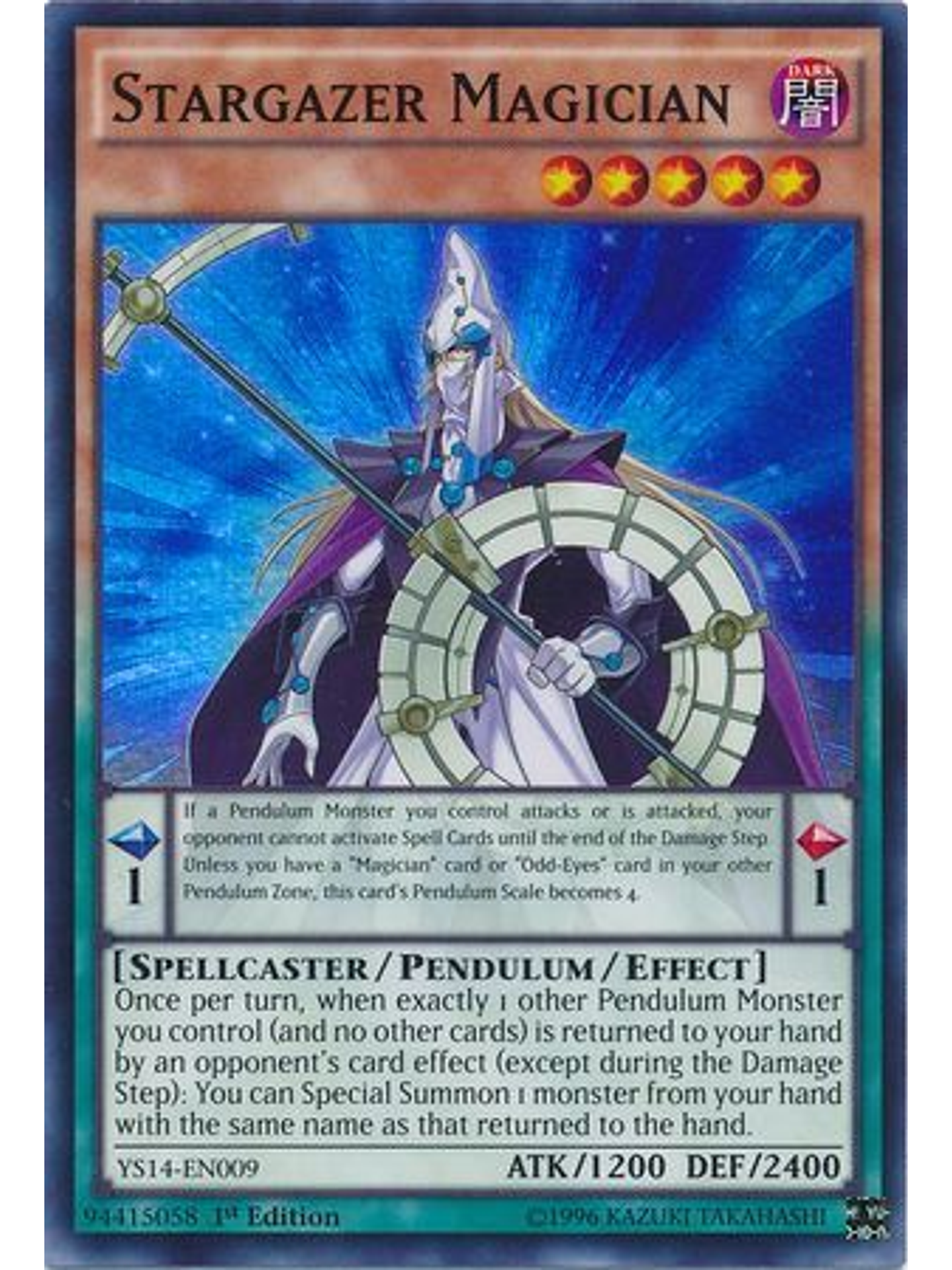 Stargazer Magician - YS14-EN009 - Super Rare 1st Edition 1
