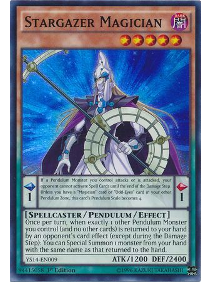 Stargazer Magician - YS14-EN009 - Super Rare 1st Edition 1