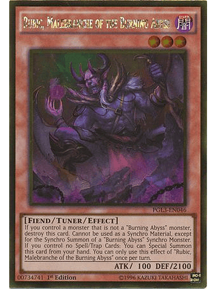 Rubic, Malebranche of the Burning Abyss - PGL3-EN046 - Gold Rare 1st Edition
