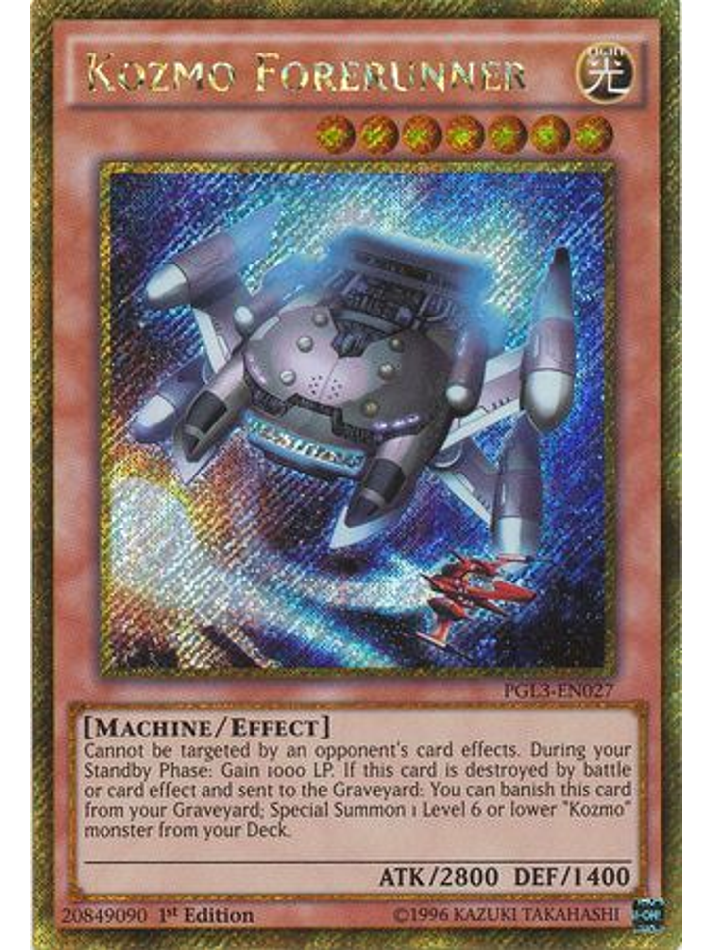 Kozmo Forerunner - PGL3-EN027 - Gold Secret Rare 1st Edition 1