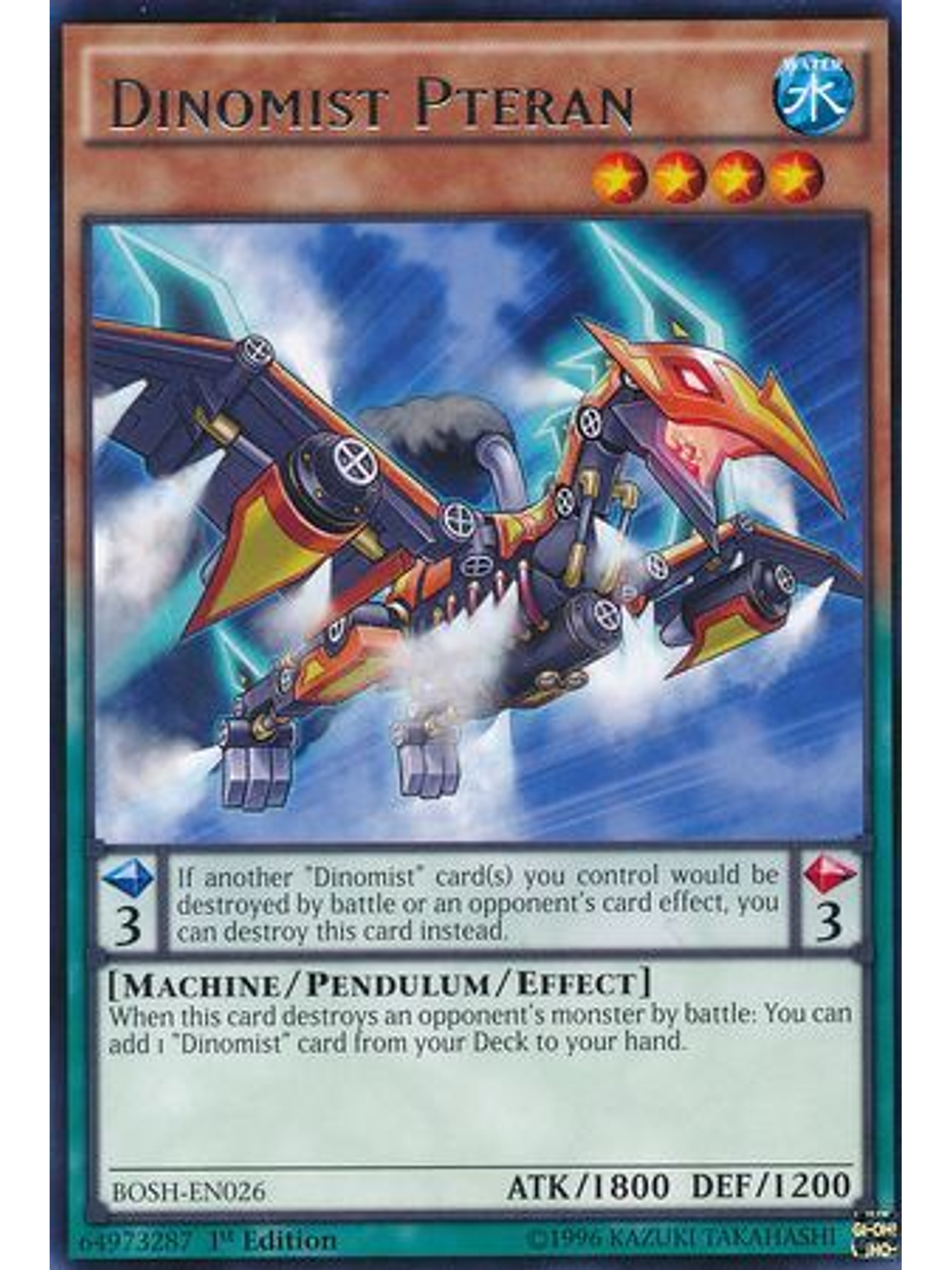 Dinomist Pteran - BOSH-EN026 - Rare 1st Edition 1