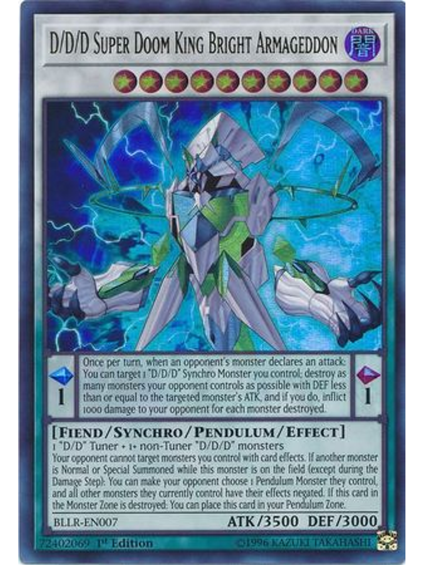 D/D/D Super Doom King Bright Armageddon - BLLR-EN007 - Ultra Rare 1st Edition 1