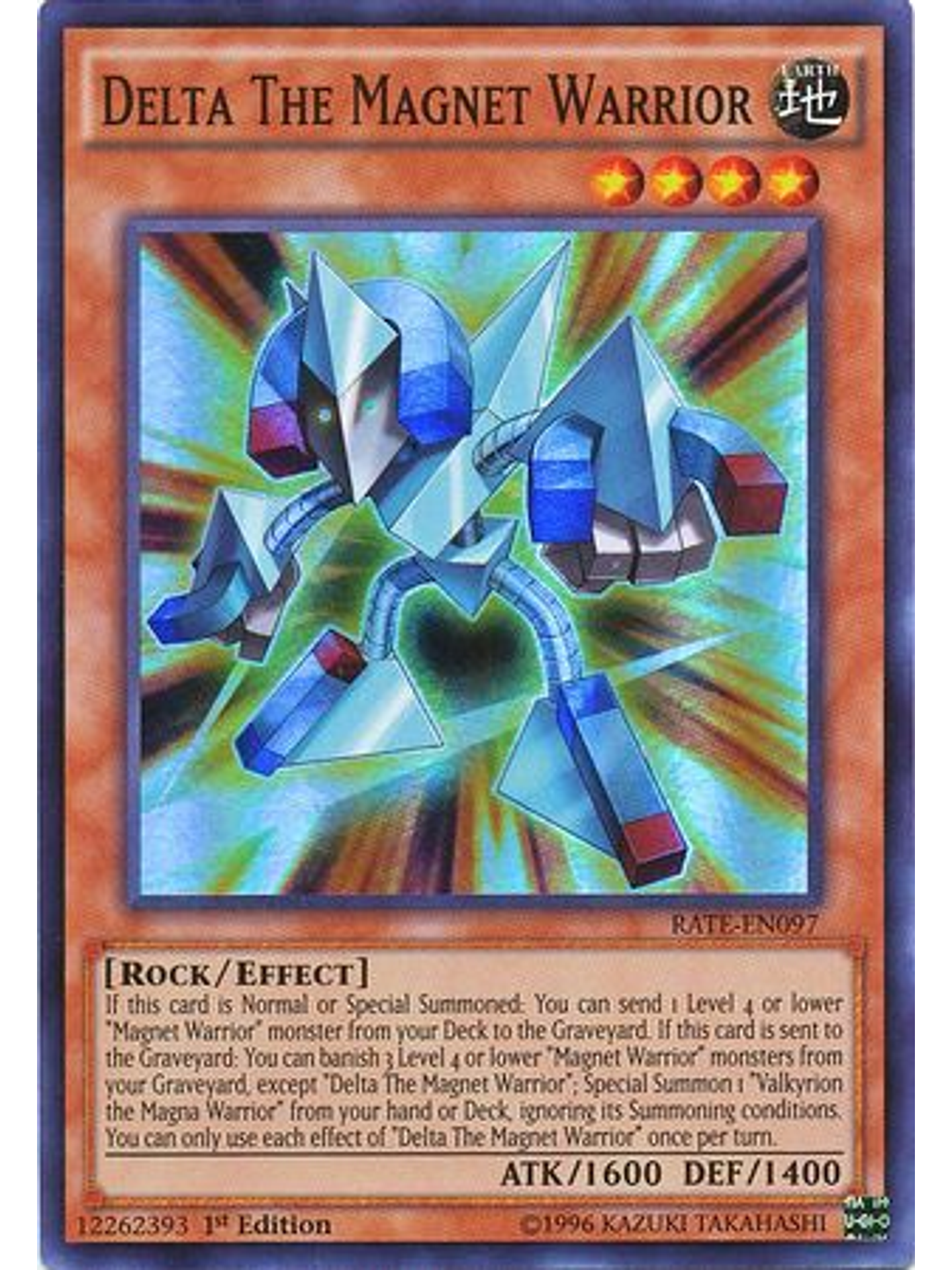 Delta The Magnet Warrior - RATE-EN097 - Super Rare 1st Edition 1