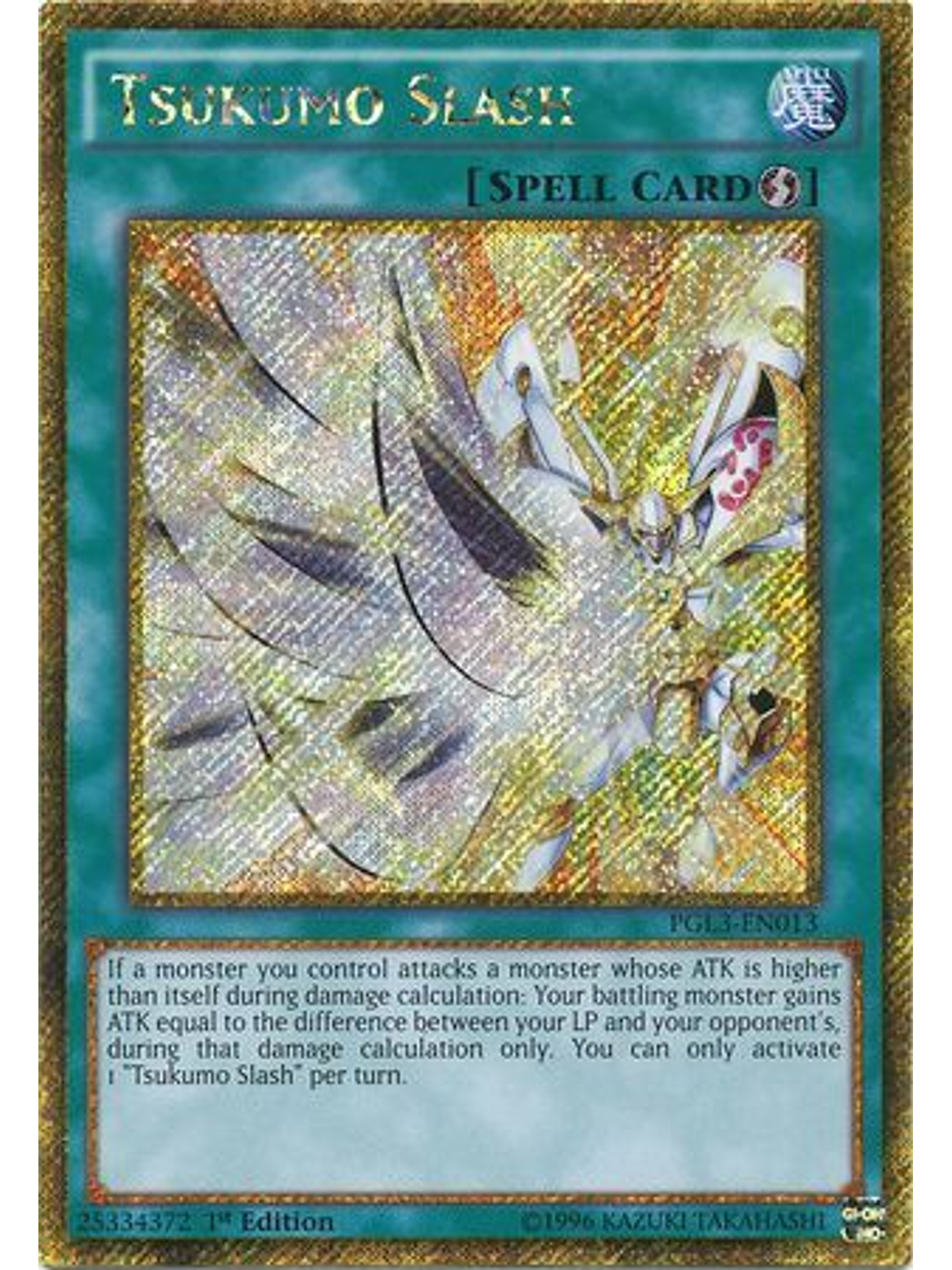  Tsukumo Slash - PGL3-EN013 - Gold Secret Rare 1st Edition 1