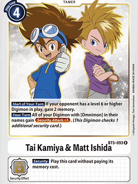 BT5-093 R Tai Kamiya & Matt Ishida (Tamer)