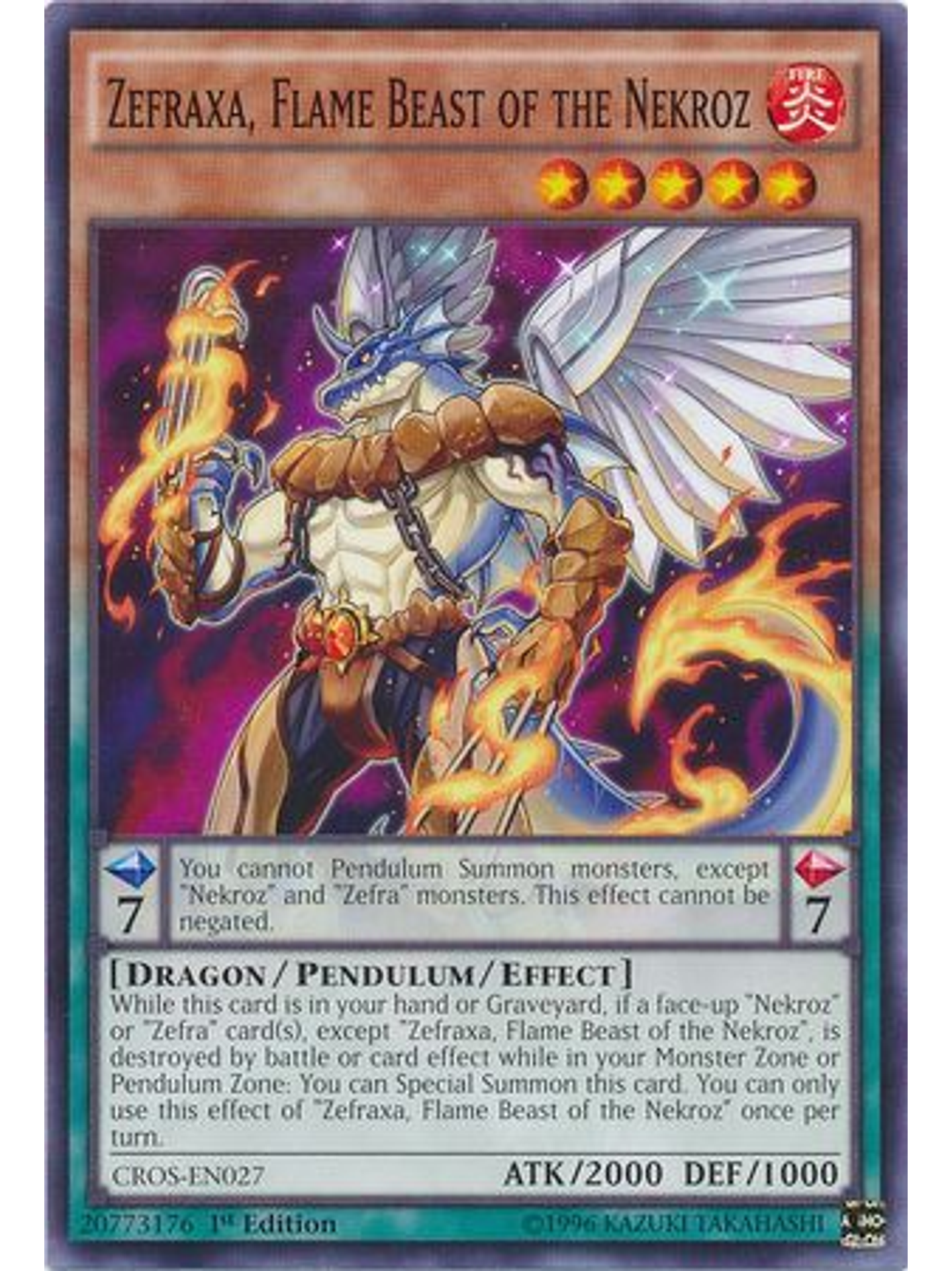 Zefraxa, Flame Beast of the Nekroz - CROS-EN027 - Common 1st Edition 1