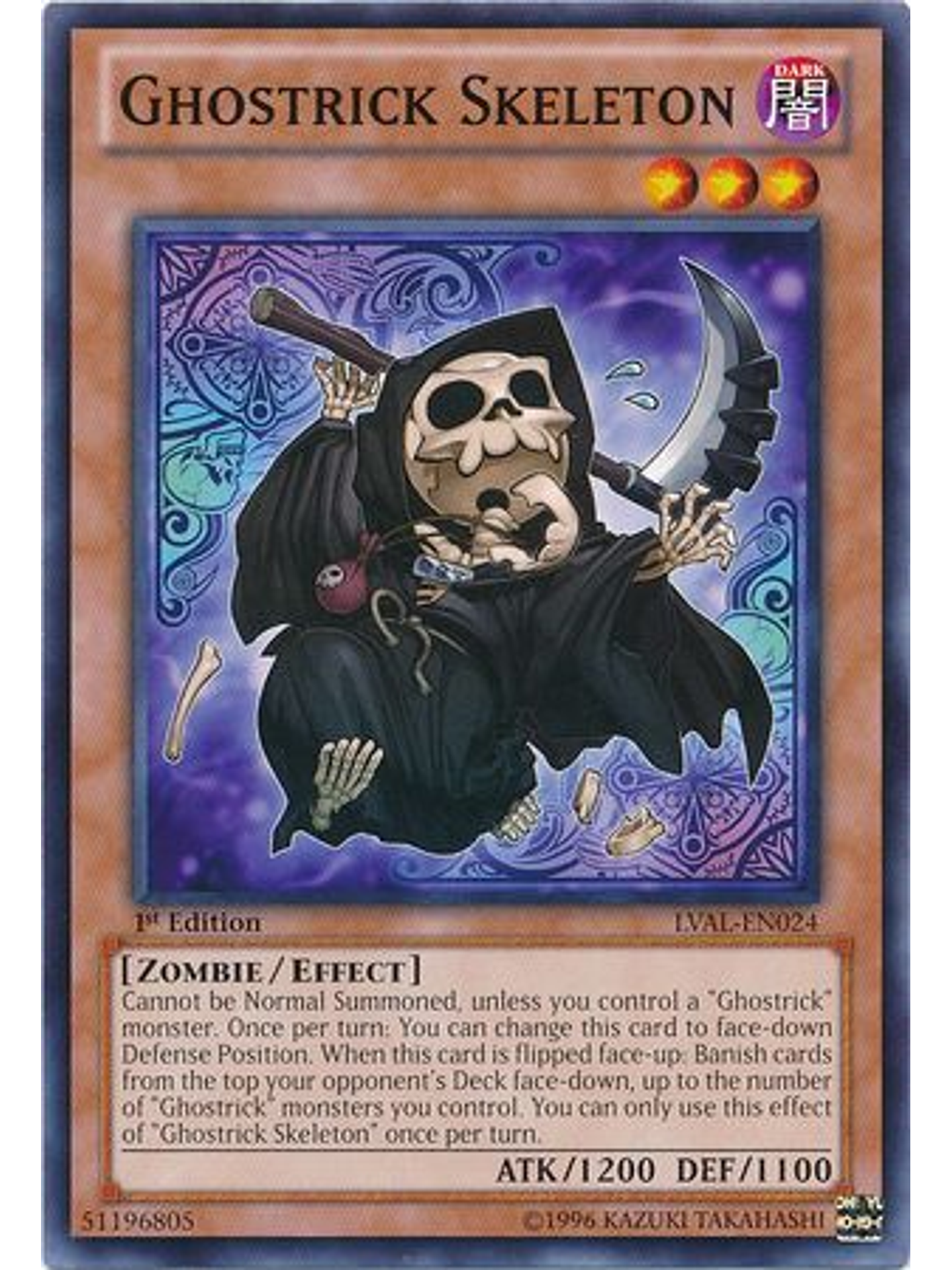 Ghostrick Skeleton - LVAL-EN024 - Common 1st Edition 1