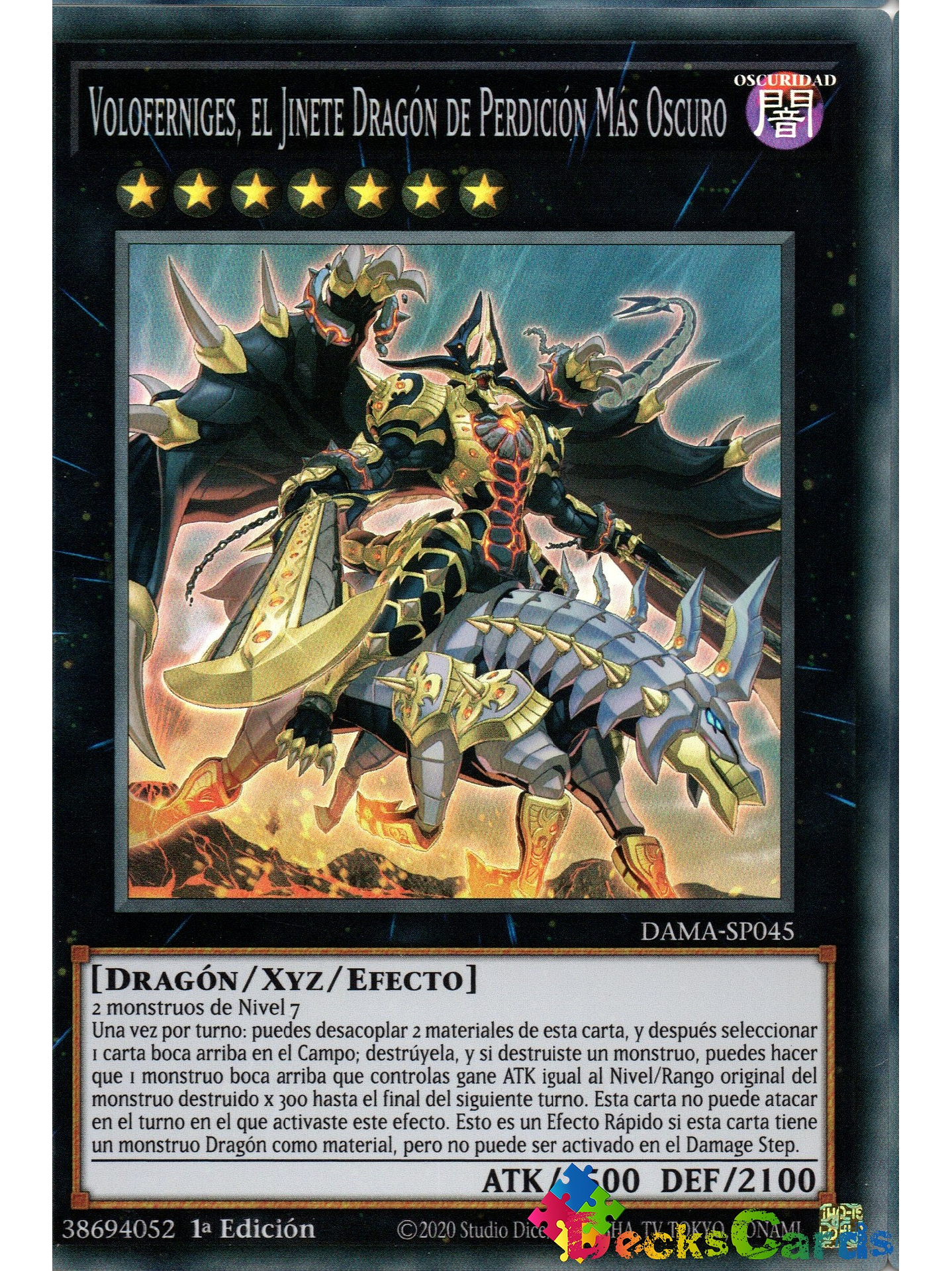 Voloferniges, the Darkest Dragon Doomrider - DAMA-EN045 - Super Rare 1st Edition 1