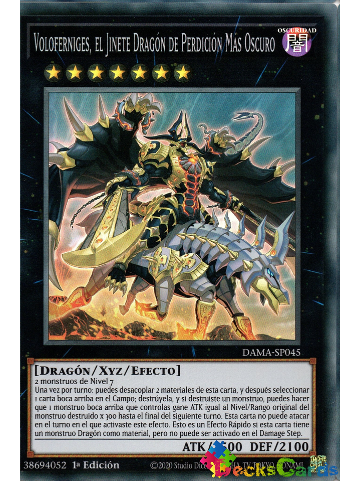 Voloferniges, the Darkest Dragon Doomrider - DAMA-EN045 - Super Rare 1st Edition 1