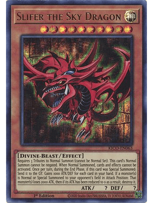Slifer the Sky Dragon - KICO-EN063 - Pharaoh Secret Rare 1st Edition