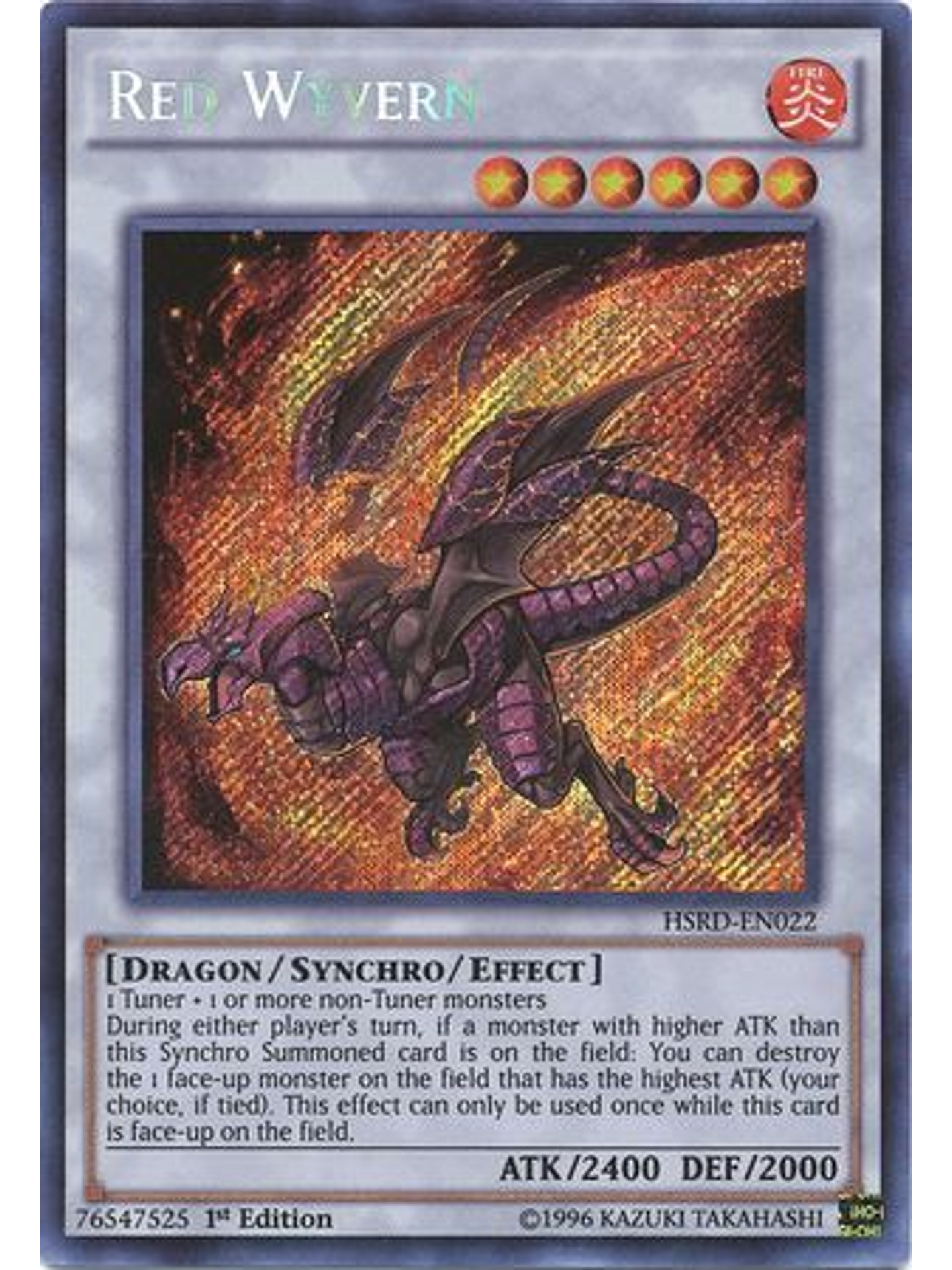 Red Wyvern - HSRD-EN022 - Secret Rare 1st Edition 1