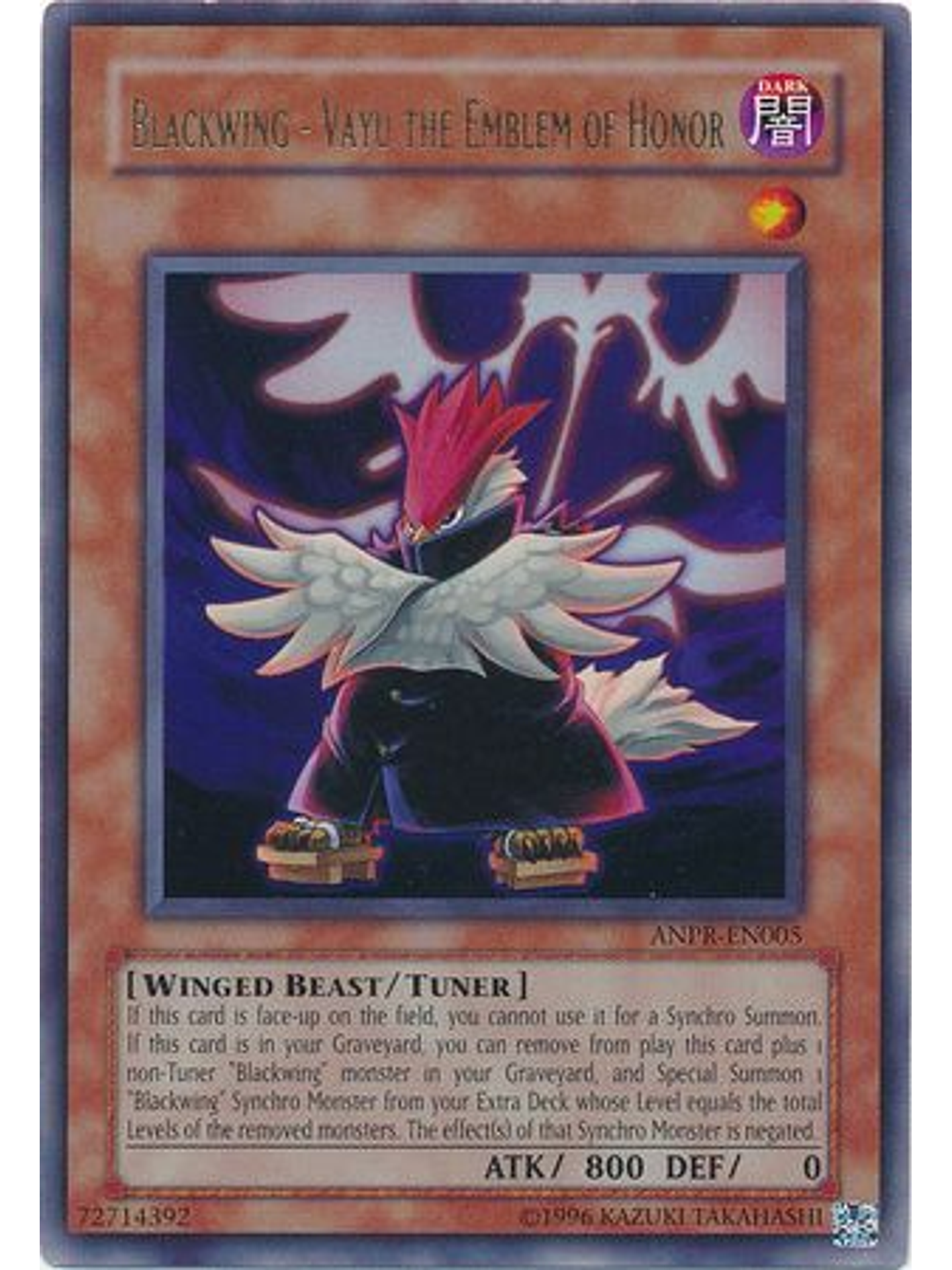 Blackwing - Vayu the Emblem of Honor - ANPR-EN005 - Ultra Rare Unlimited 1