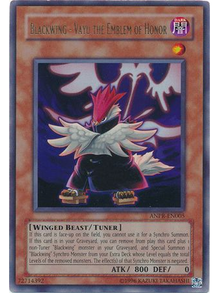 Blackwing - Vayu the Emblem of Honor - ANPR-EN005 - Ultra Rare Unlimited 1