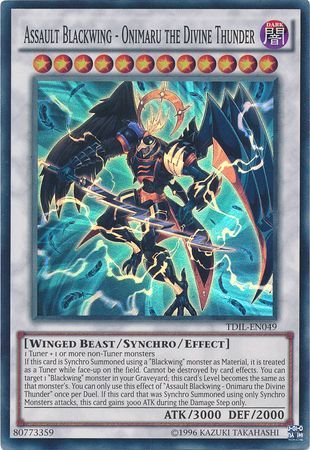 Assault Blackwing - Onimaru the Divine Thunder - TDIL-EN049 - Super Rare Unlimited