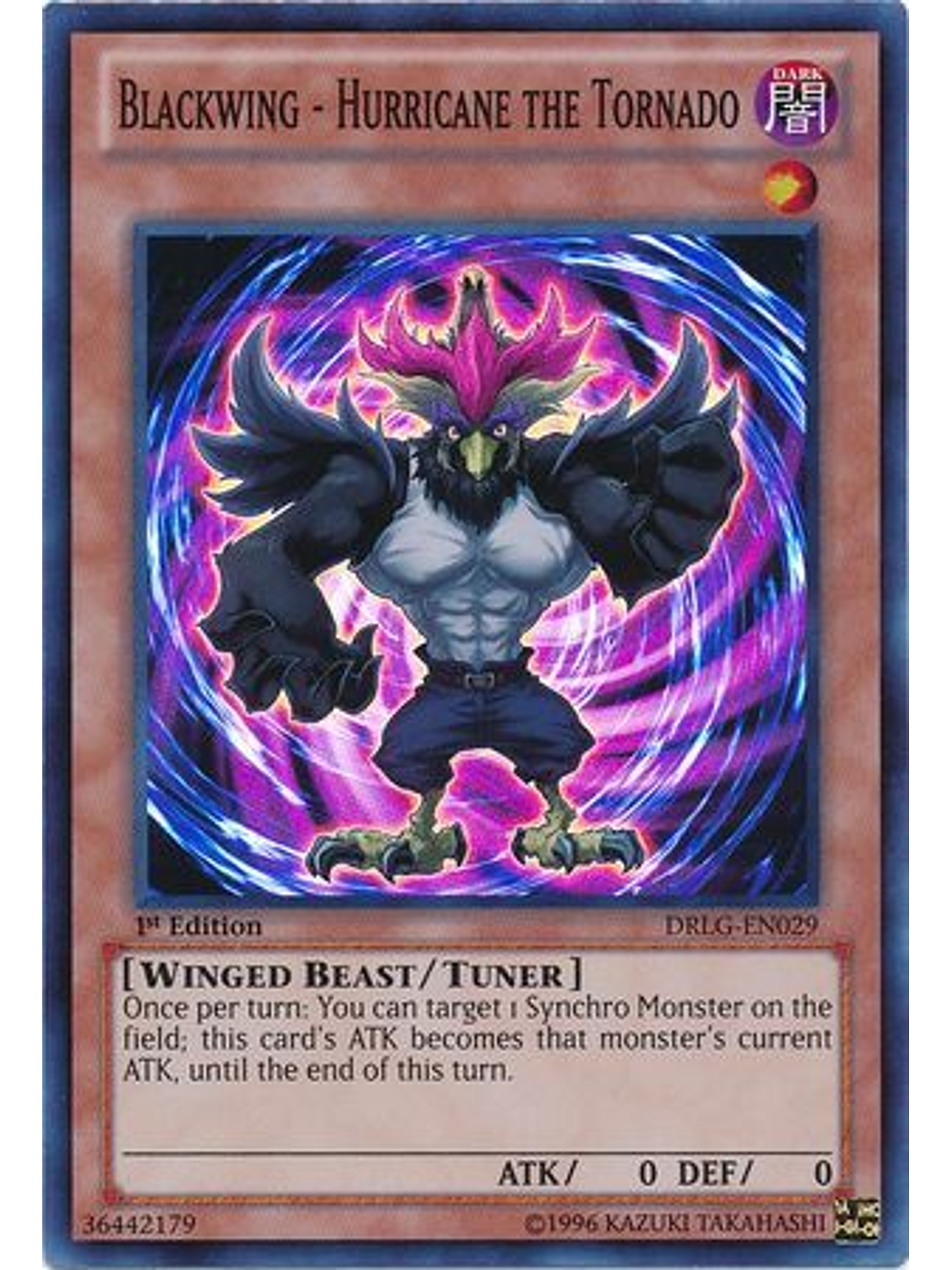 Blackwing - Hurricane the Tornado - DRLG-EN029 - Super Rare 1st Edition 1