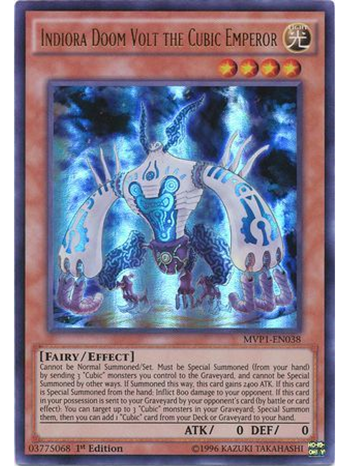 Indiora Doom Volt the Cubic Emperor - MVP1-EN038 - Ultra Rare 1st Edition 1